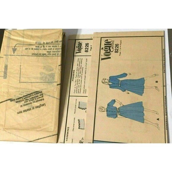 Sewing Pattern Vogue 8226 Misses Dress Size 12 (Bust 34) Vintage U/C 1980s - Picture 3 of 3